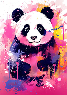 Cute Panda Pop Art