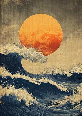 Japanese Wave Sunset
