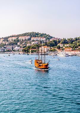 Sailing Ship in Harbor
