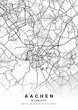 Aachen Germany City Map