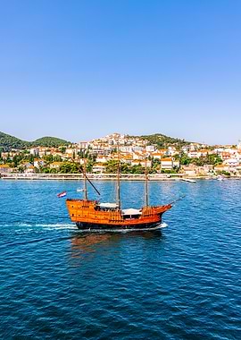 Sailing Ship in Harbor