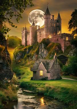 Enchanted Castle Under the Harvest Moon
