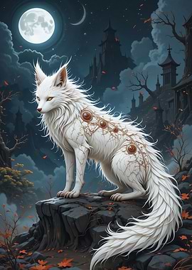 White Fox with Mystical Markings