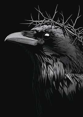 Crow with Thorn Crown
