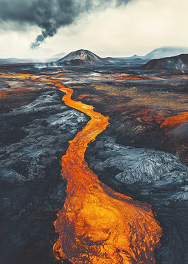 Iceland Volcanic Eruption Landscape