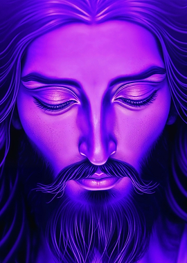 Purple Jesus Christ Face