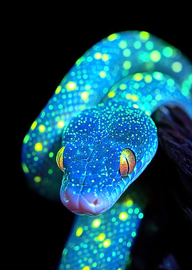 Bioluminescent Green Tree Python UV Light