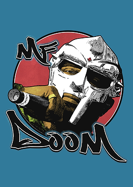 MF DOOM Rapper Cartoon Poster