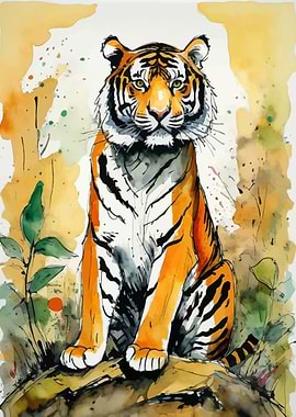 Watercolor Tiger