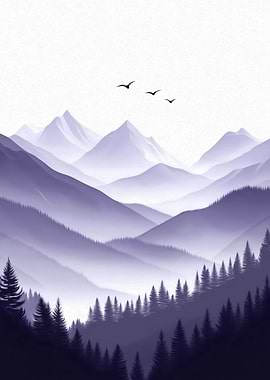 Purple Mountain Landscape