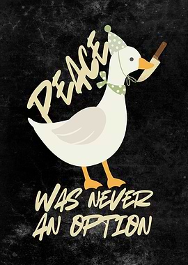 Funny Goose with Knife Peace