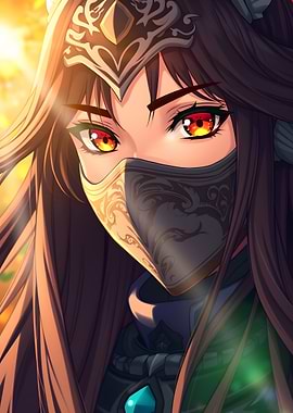 Anime Girl with Mask