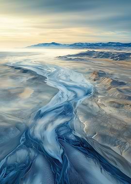 Iceland Glacial River Landscape
