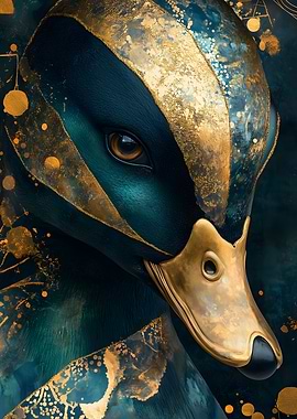 Golden Duck Portrait Animal