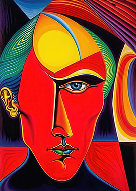 Abstract Portrait in Bold Colors