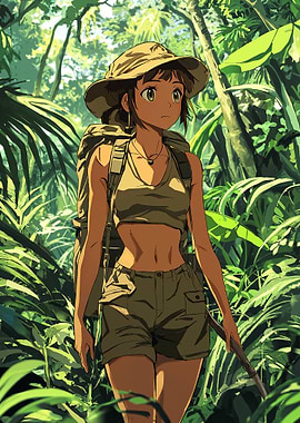Anime Girl in Jungle