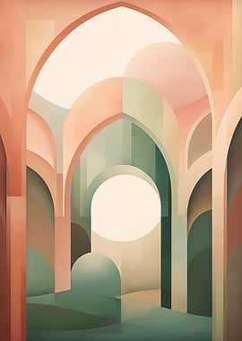 Abstract colorful archway