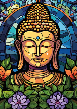 Buddha Stained Glass Art