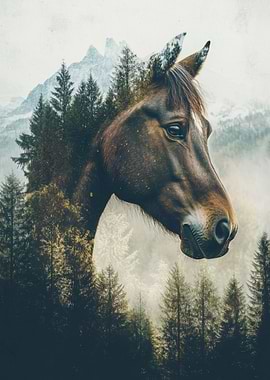 Horse in Forest
