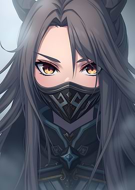 Anime Girl with Mask