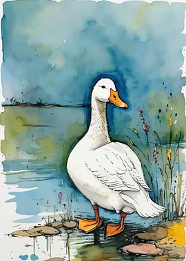 Watercolor Goose