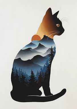 Cat Mountain Silhouette