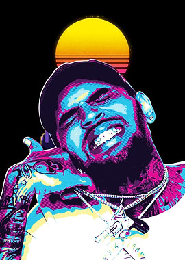 Chris Brown Retro Art