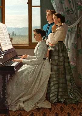 Three Women Playing Music