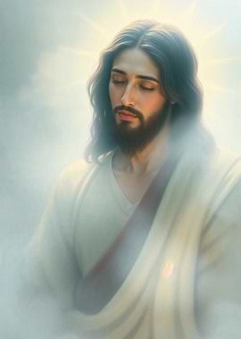 Jesus Christ Praying in Heaven