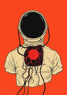 Astronaut with Exposed Heart