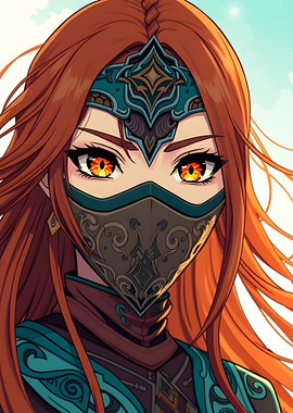 Fiery-Eyed Anime Warrior