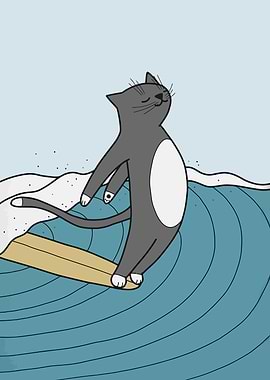 Cat Surfing