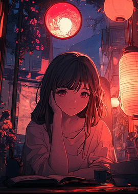 Anime Girl Night Scene