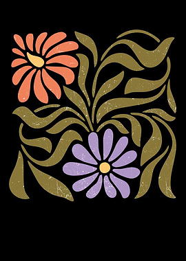 Floral Design with Distressed Texture