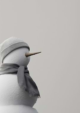 Snowman with Scarf and Hat