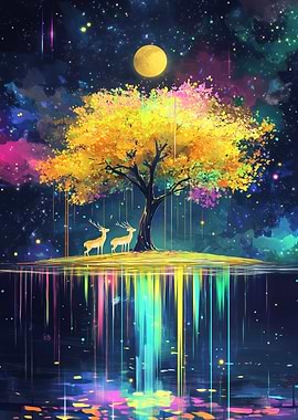 Magical Tree and Deers