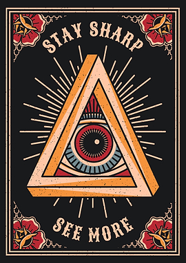 Stay Sharp Eye Triangle Tattoo