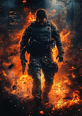 Soldier in Fire