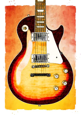 Gibson Les Paul Guitar Watercolor