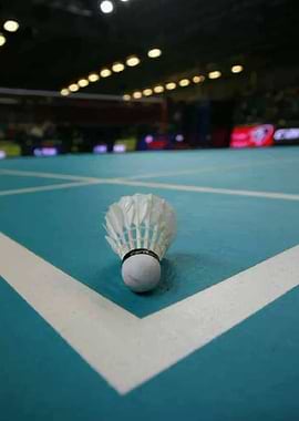 Badminton Shuttlecock on Court