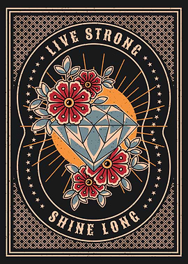 Diamond & Flower Tattoo