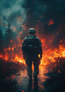 Soldier in Firestorm