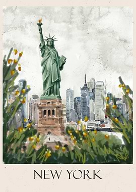 Statue of Liberty Watercolor