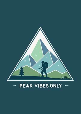 Peak Vibes Only Mountain Adventure - left