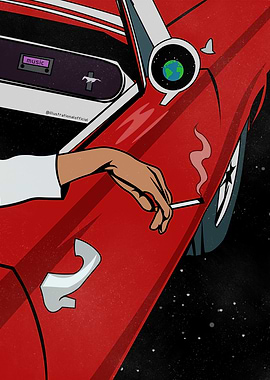 Red Car in Space