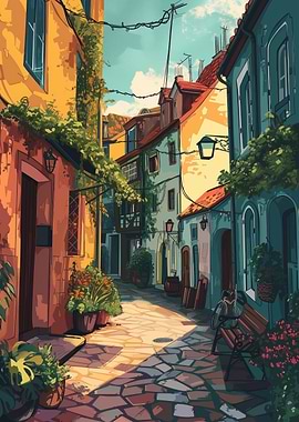 Cobblestone Alleyway