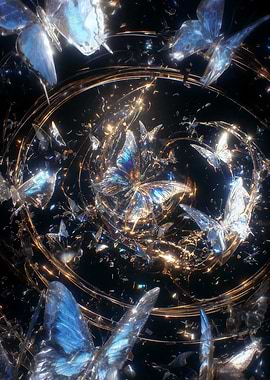 Colliding glass Butterflies