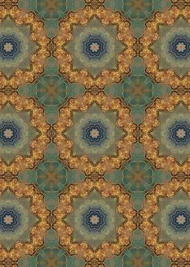 Teal and Gold Mandala Pattern