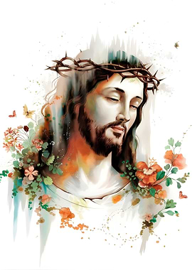Jesus Christ Watercolor Portrait