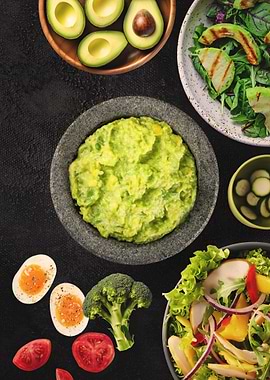 Avocado Guacamole and Salad